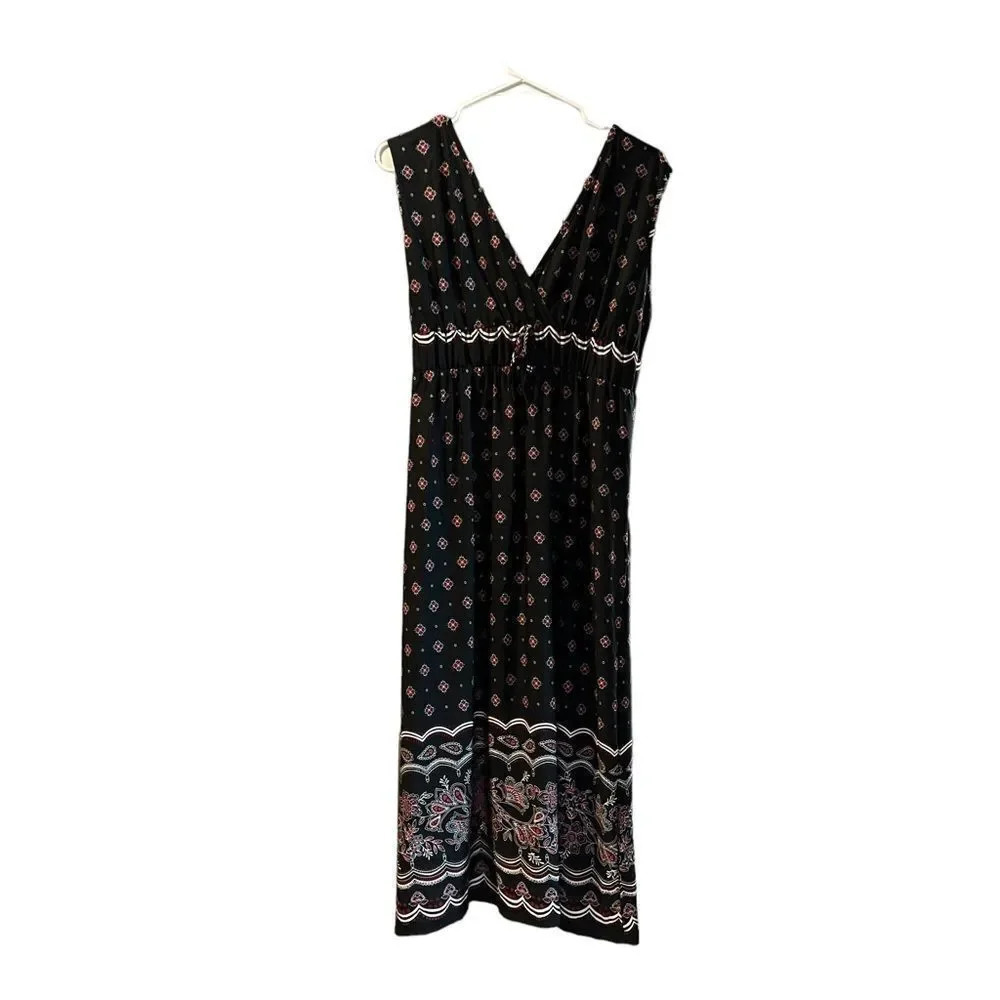 NWT Bella Berry Maxi Sleeveless V-Neck Front Back Empire Waist‎ Dress Size 1X